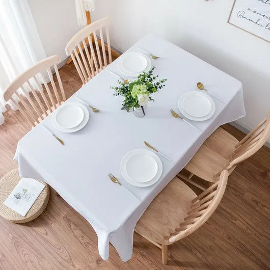 10 pcs 60" x 102" Rectangle Polyester Tablecloth-White