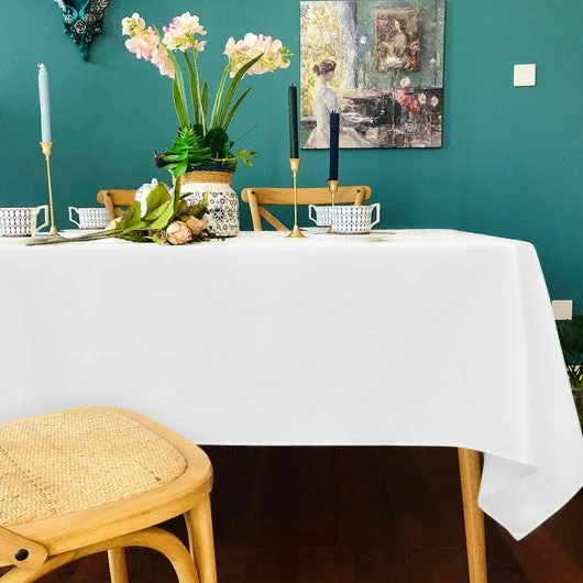 10 pcs 60" x 102" Rectangle Polyester Tablecloth-White