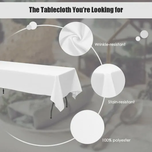 10 pcs 60" x 102" Rectangle Polyester Tablecloth-White