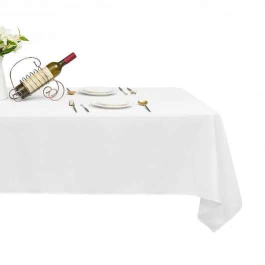 10 pcs 90" x 156" Rectangle Polyester Tablecloth-White