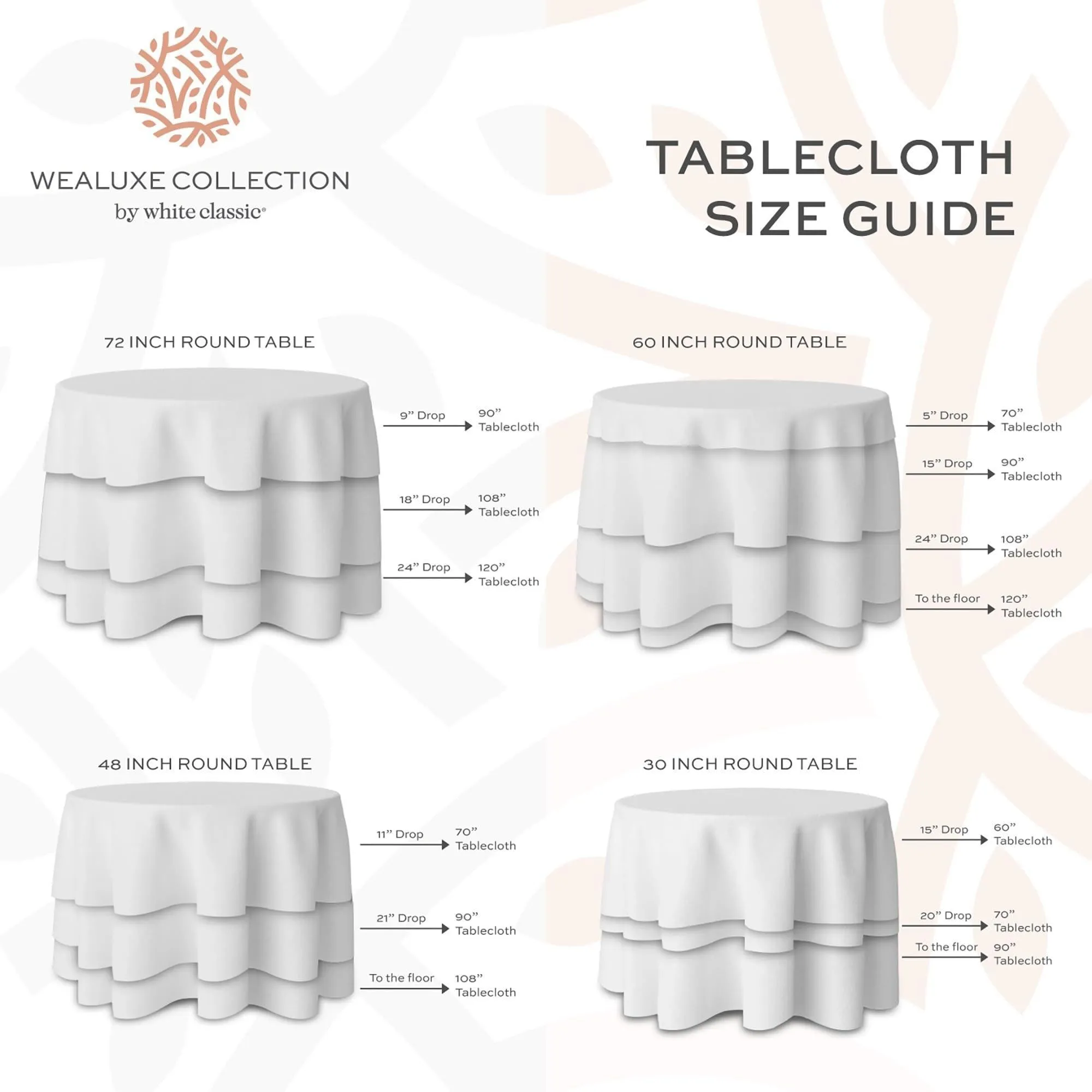 2 Pack 108 inch Round Premium White Tablecloths for Wedding Restaurant Polyester