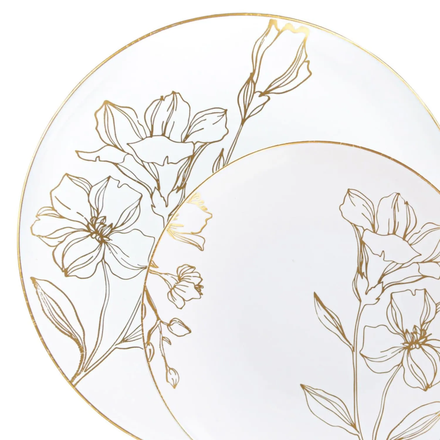 Antique Gold Floral Dinner Plates 9″