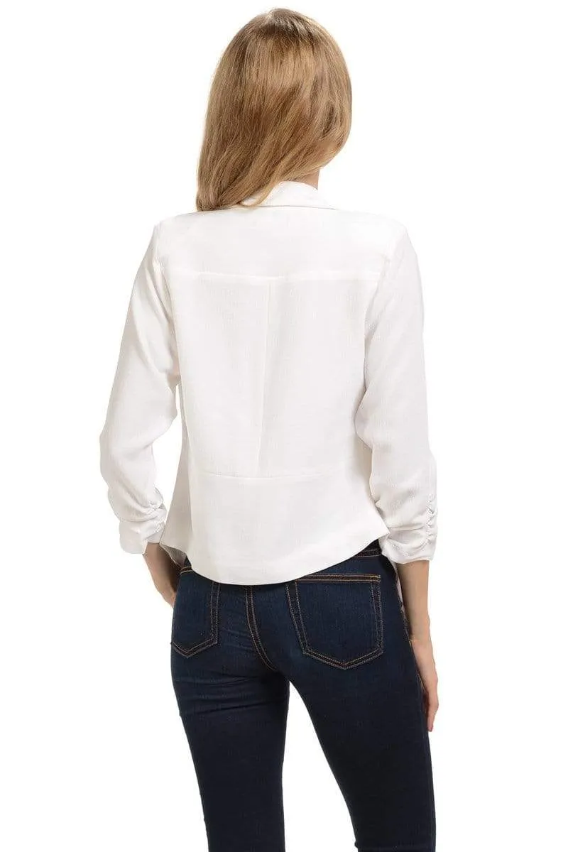 Auliné Collection Women's Lined Flowy Open Closure Color Casual Blazer