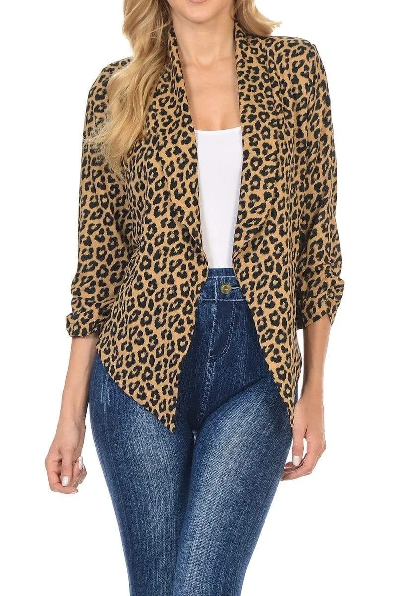 Auliné Collection Women's Lined Flowy Open Closure Color Casual Blazer