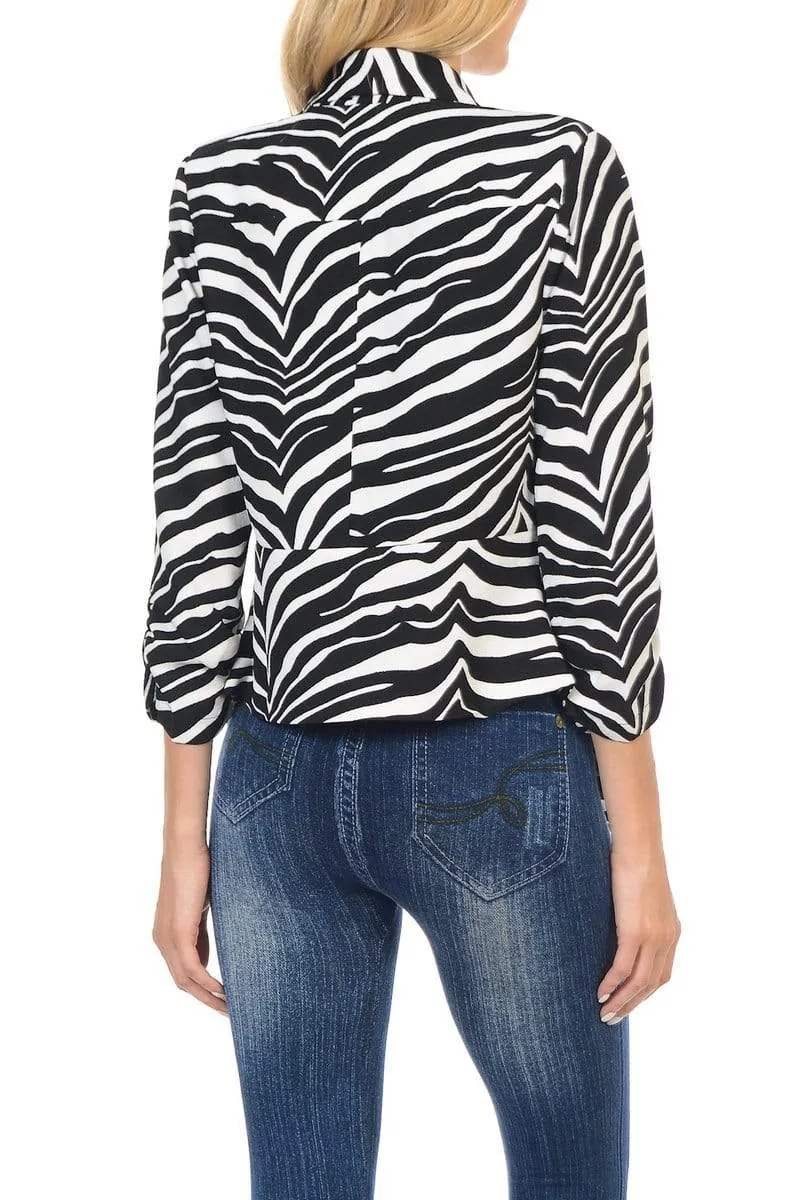 Auliné Collection Women's Lined Flowy Open Closure Color Casual Blazer