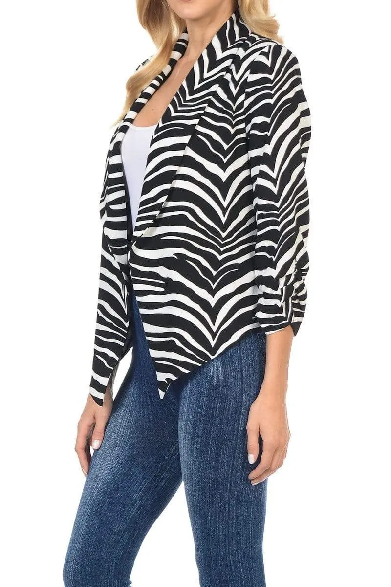 Auliné Collection Women's Lined Flowy Open Closure Color Casual Blazer