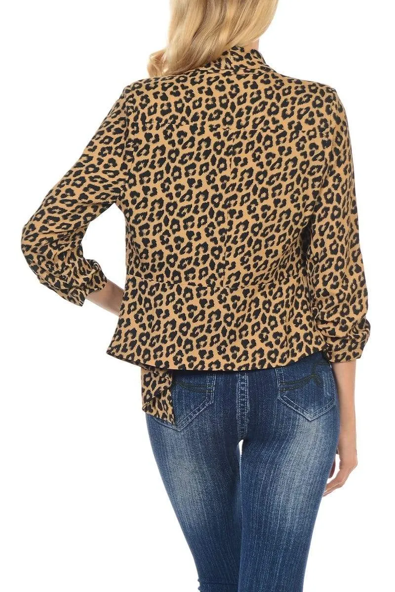 Auliné Collection Women's Lined Flowy Open Closure Color Casual Blazer