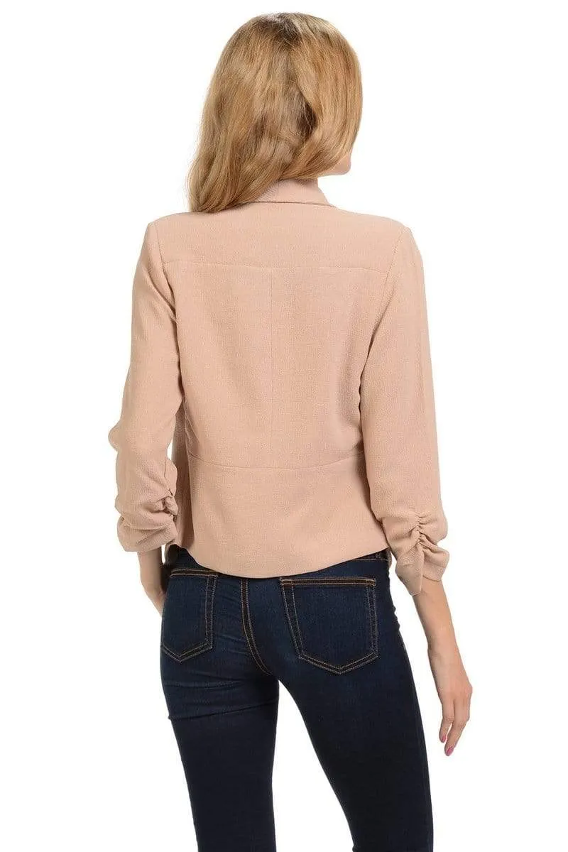 Auliné Collection Women's Lined Flowy Open Closure Color Casual Blazer