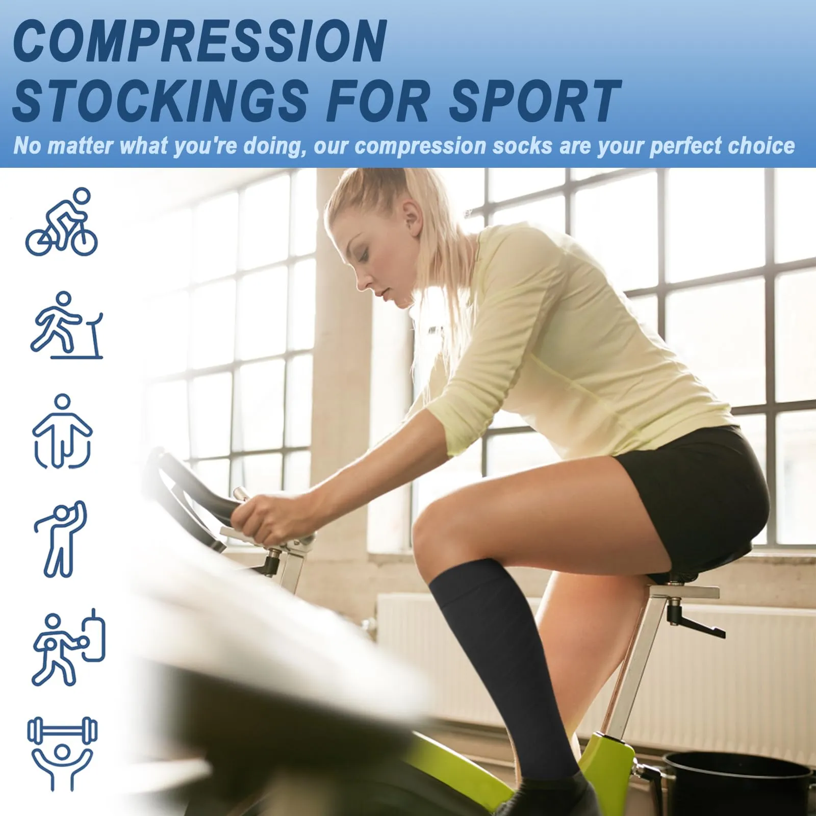 beister 20-30 mmHg Medical Compression Stockings for Men and Women, Open Toe Calf Compression Knee Socks, Graduated Support Stockings for Varicose Veins, Edema, Pregnancy Black Gray L