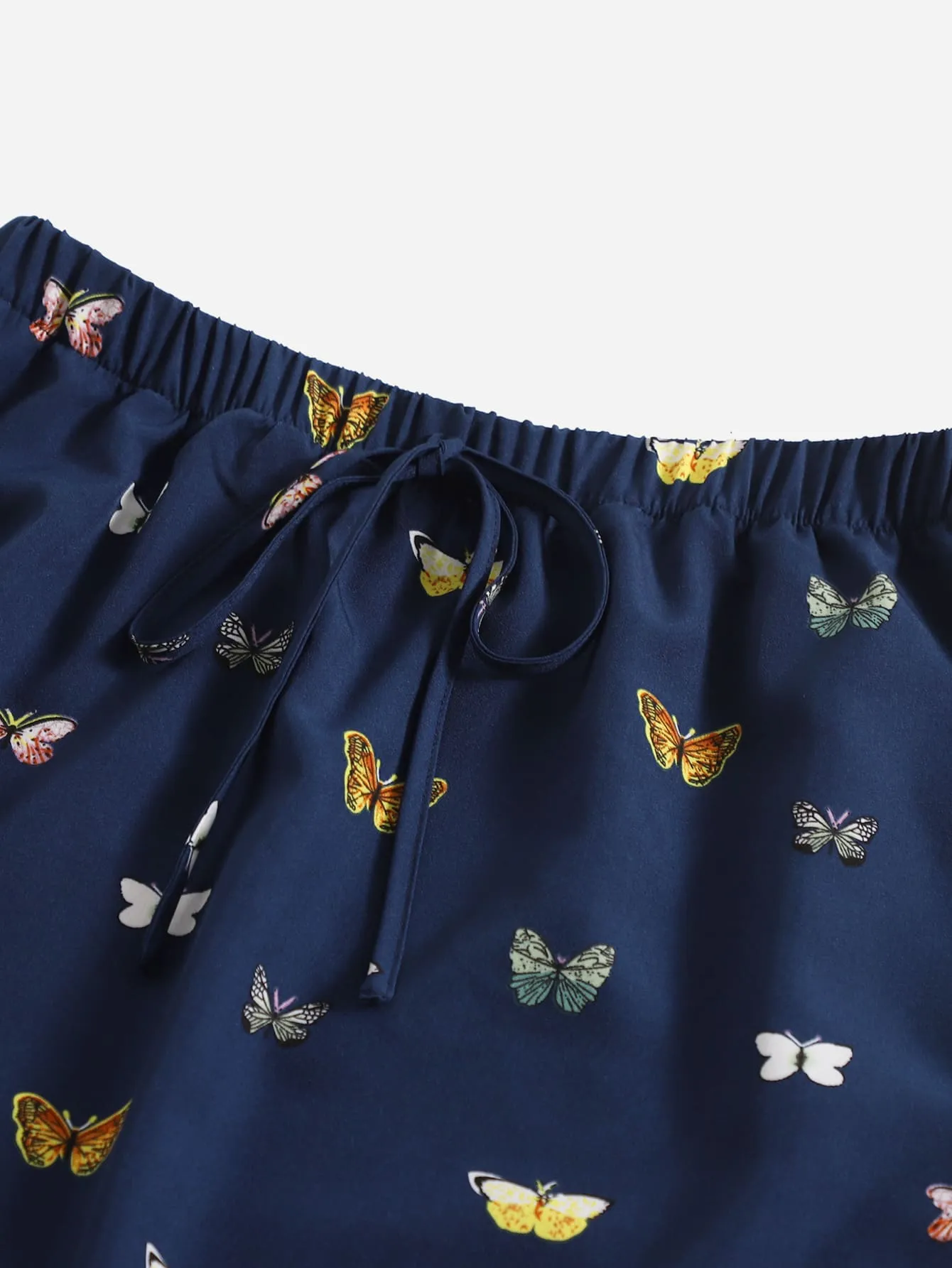 Casual All Over Print High Low Natural Short Women Skirt