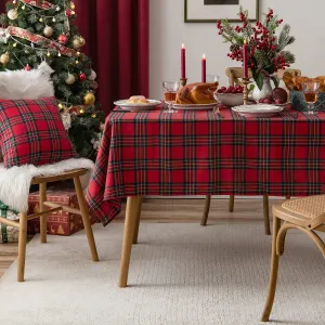 Christmas Holiday Tablecloth American Red Simple Plaid Table Mat Hotel Coffee Table Cloth Decorative Tablecloth