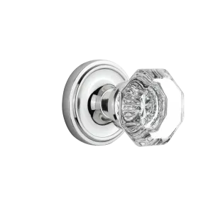 Classic Rosette with Waldorf Knob in Bright Chrome