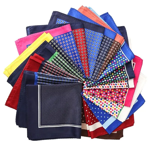 Classy Men Dark Blue Dot Pocket Square