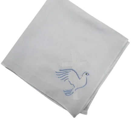 Cross/Dove Linen Handkerchief