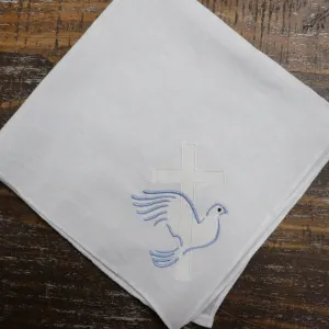 Cross/Dove Linen Handkerchief