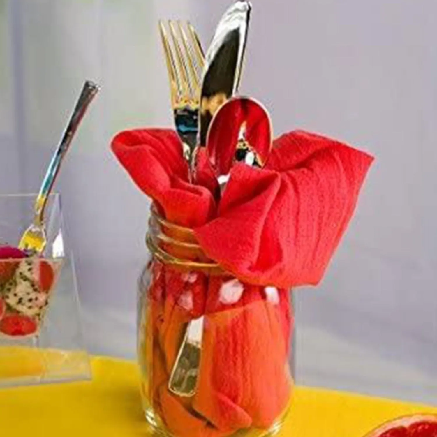 Cutlery Silverware Extra Heavyweight Disposable Flatware Knives Gold