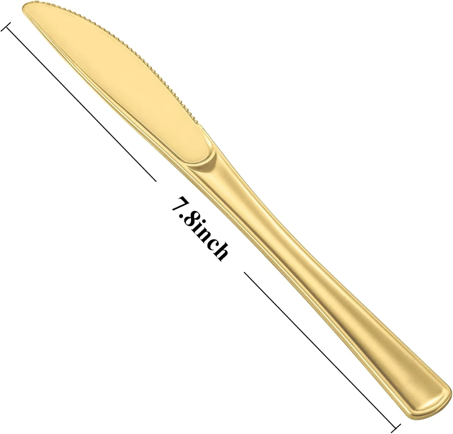 Cutlery Silverware Extra Heavyweight Disposable Flatware Knives Gold