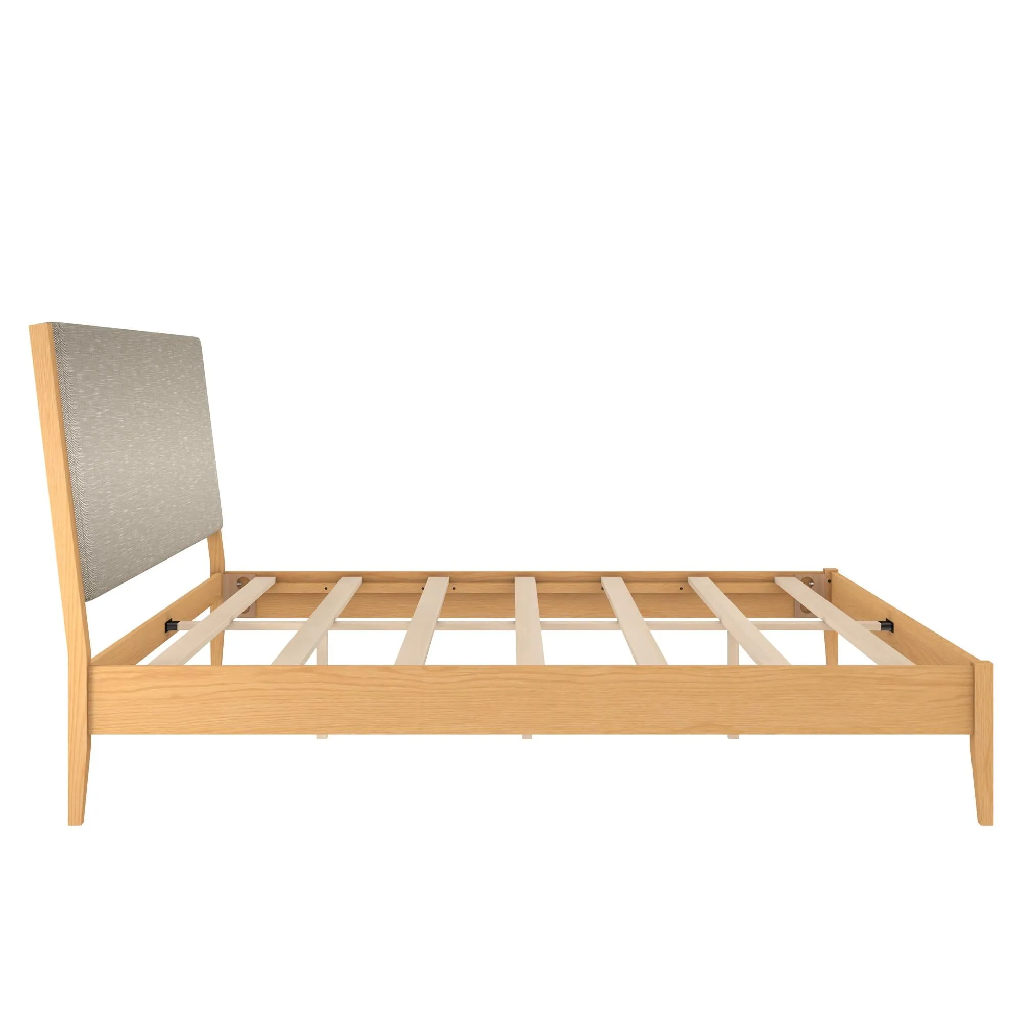 Dacin Wood Bed Frame with Upholstered Headboard