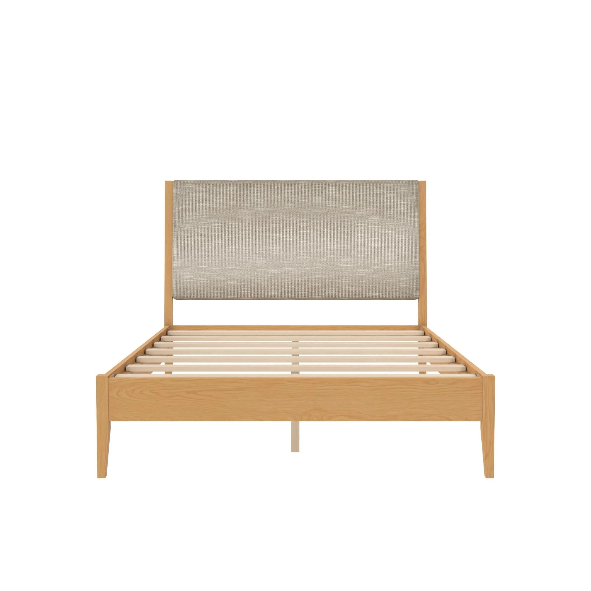 Dacin Wood Bed Frame with Upholstered Headboard
