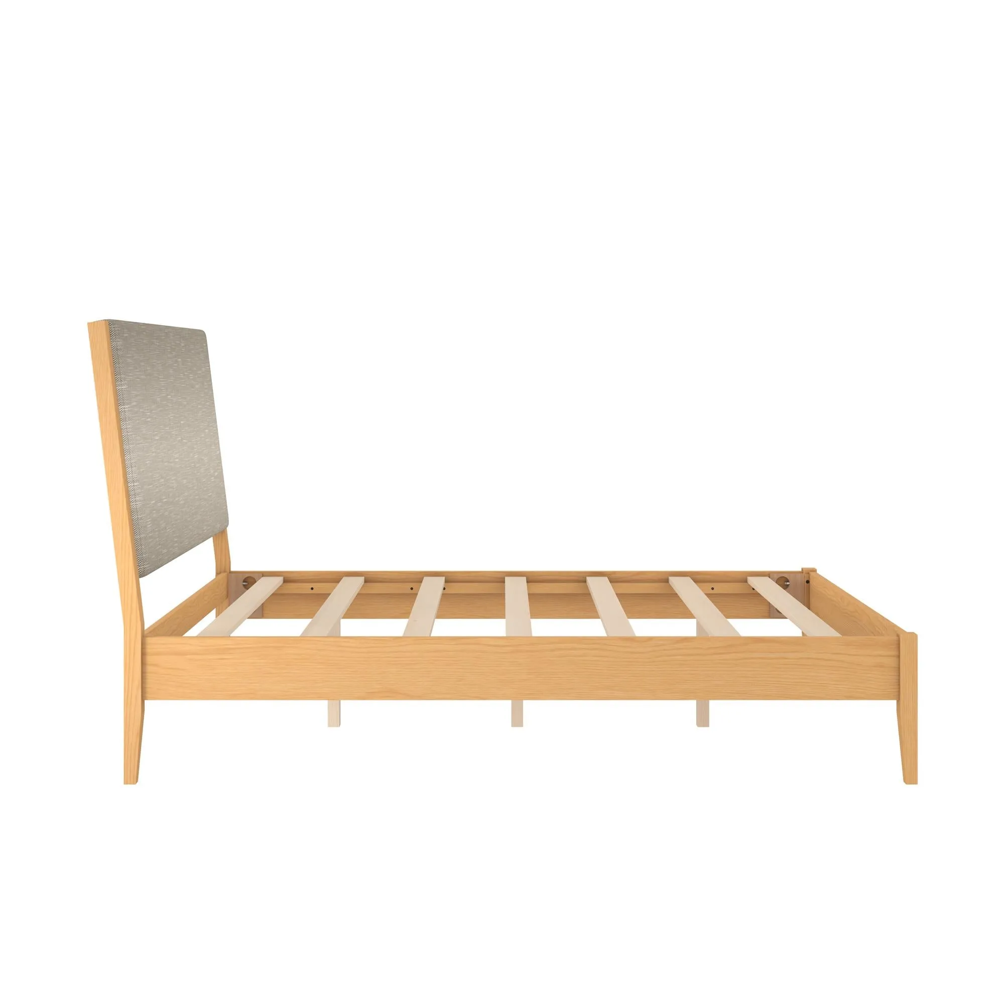 Dacin Wood Bed Frame with Upholstered Headboard