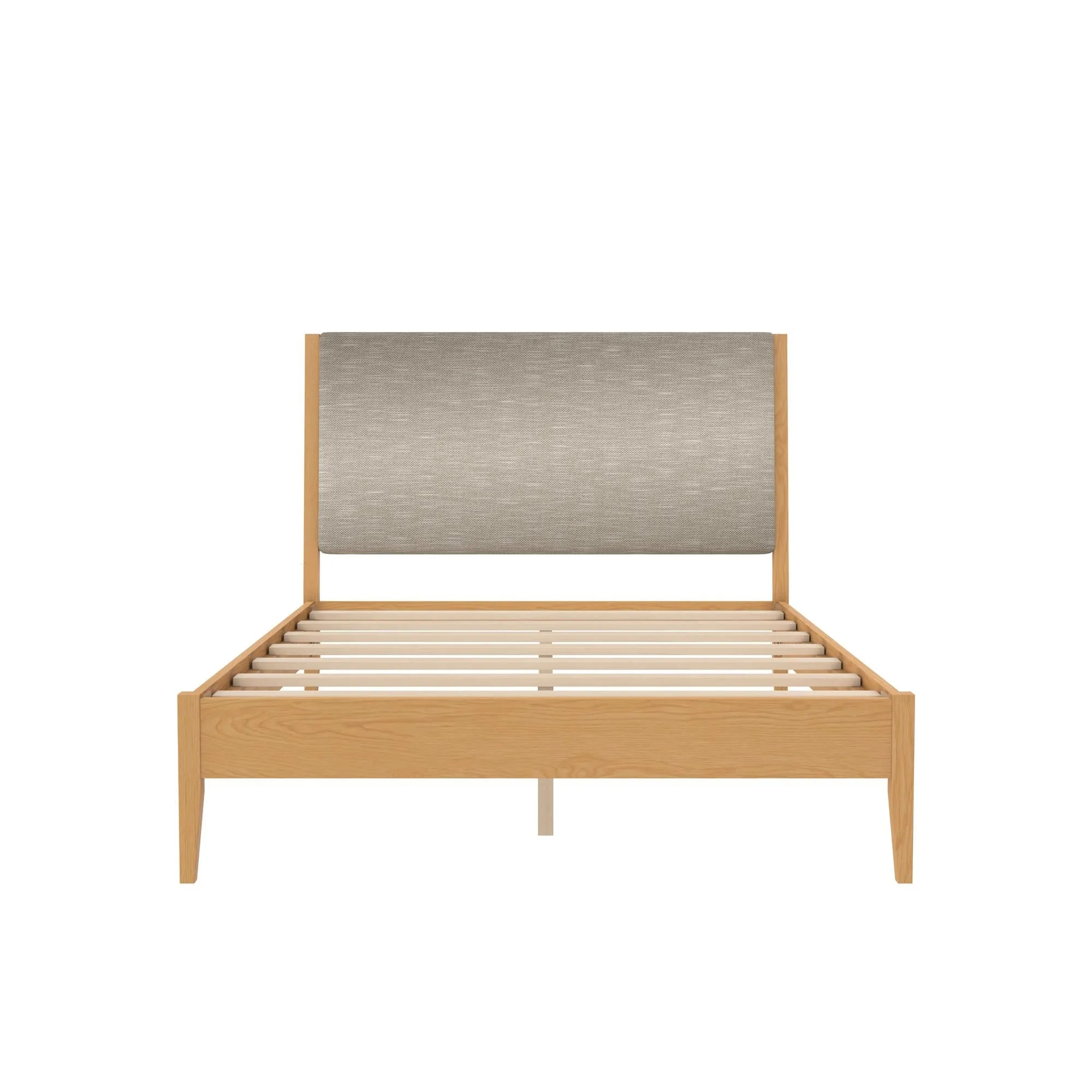 Dacin Wood Bed Frame with Upholstered Headboard