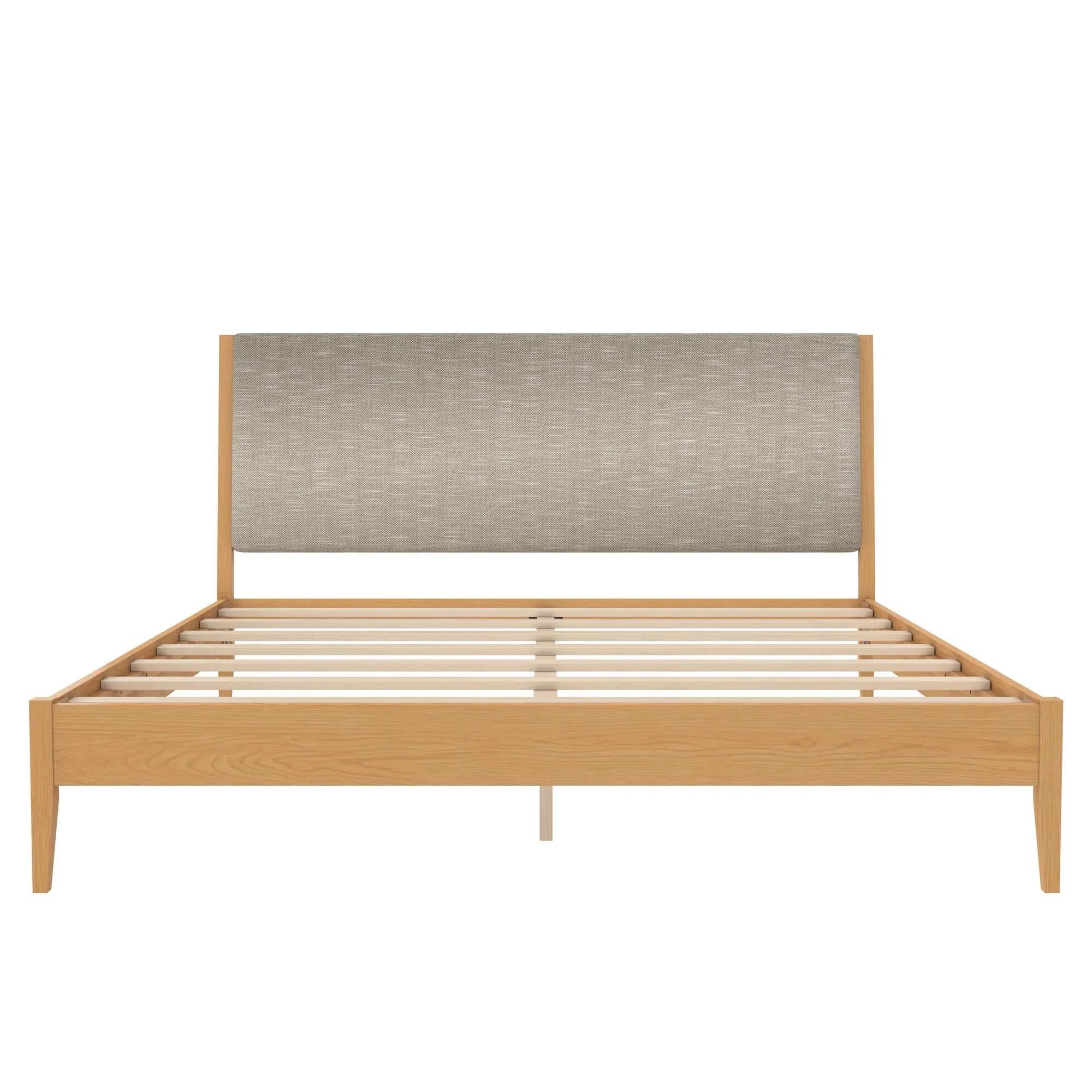 Dacin Wood Bed Frame with Upholstered Headboard