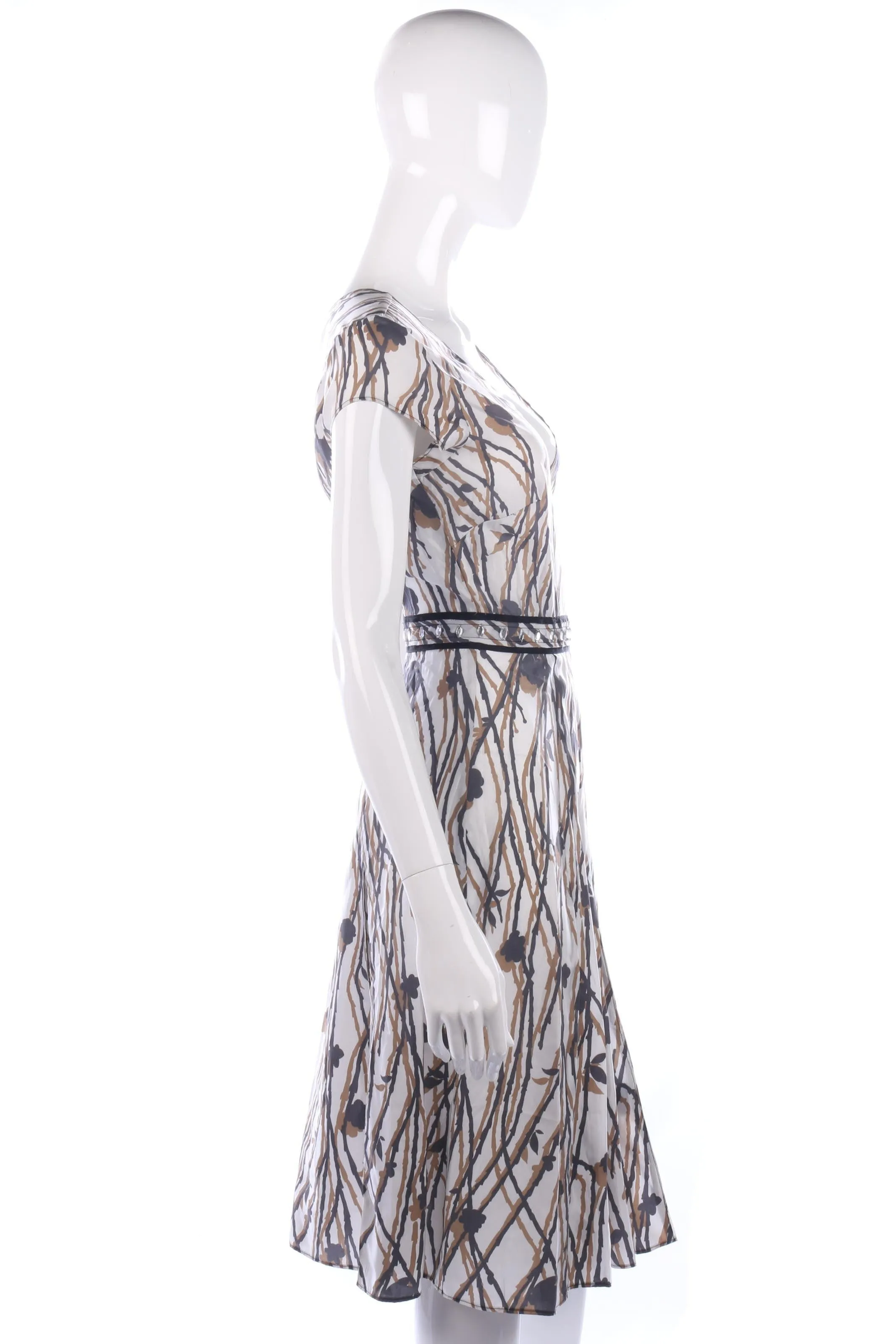 Day Birger et Mikkelsen wrap dress. Cream and Brown. Size 40. UK 12