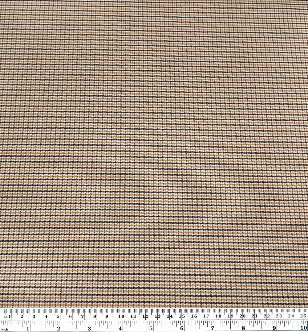 Deadstock Mini Check Poly Viscose Suiting - Toasty