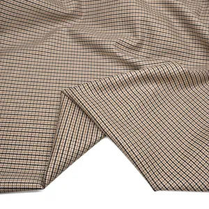 Deadstock Mini Check Poly Viscose Suiting - Toasty