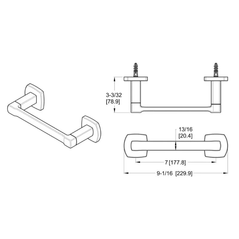 Deckard 9.06" Flat Bar Toilet Paper Holder in Brushed Nickel