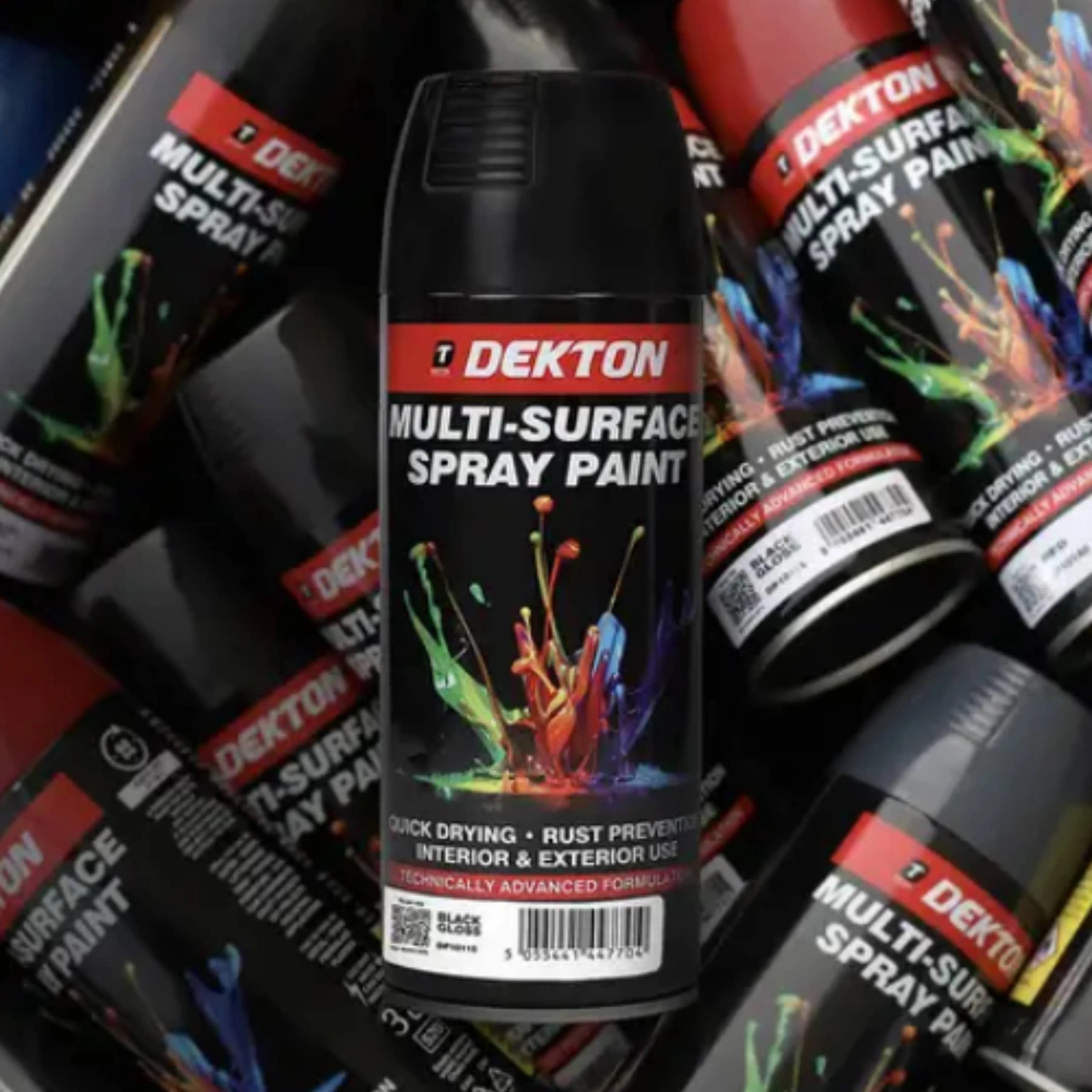 DEKTON 400ml Spray Paint Black Gloss
