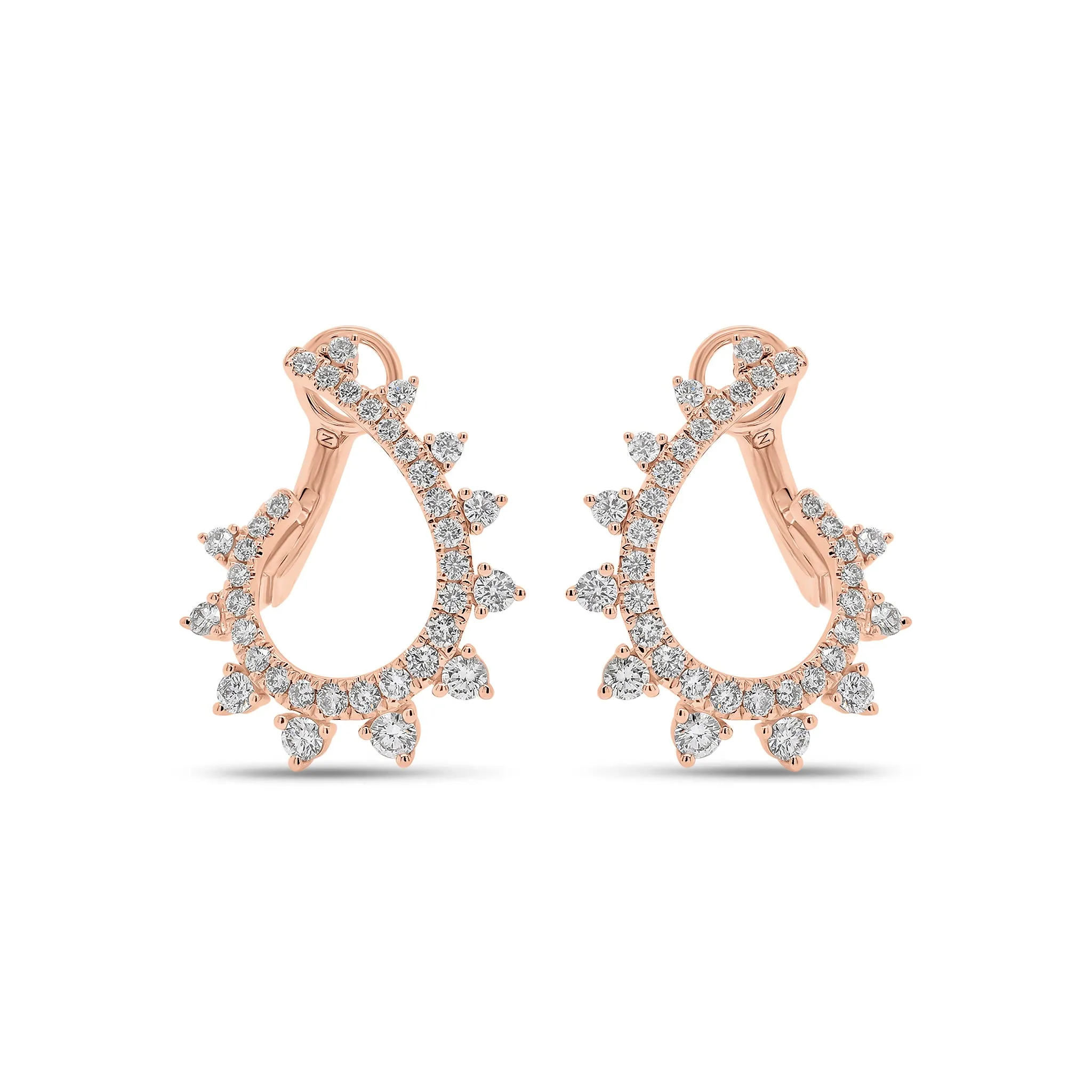 Diamond Intricate Swirl Front-Facing Earrings