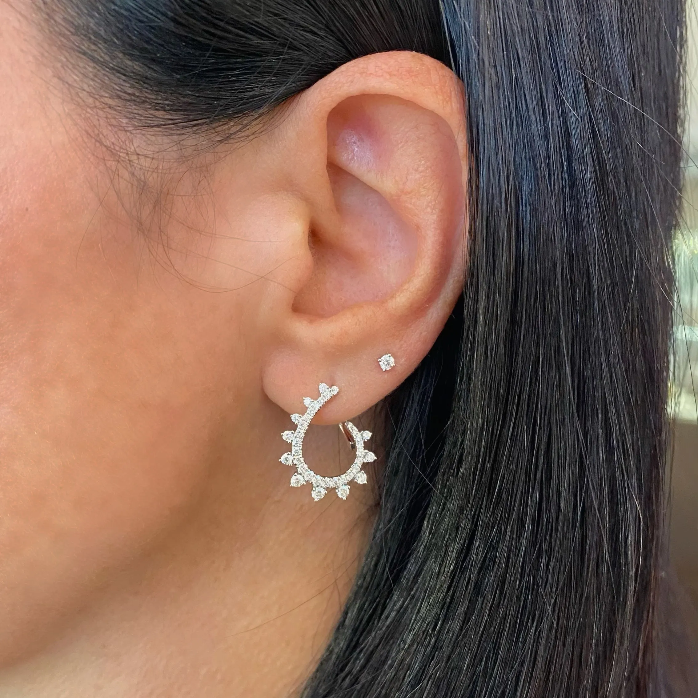 Diamond Intricate Swirl Front-Facing Earrings