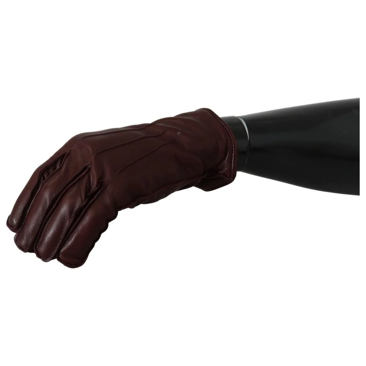 Dolce & Gabbana Elegant Maroon Wrist-Length Lambskin Gloves