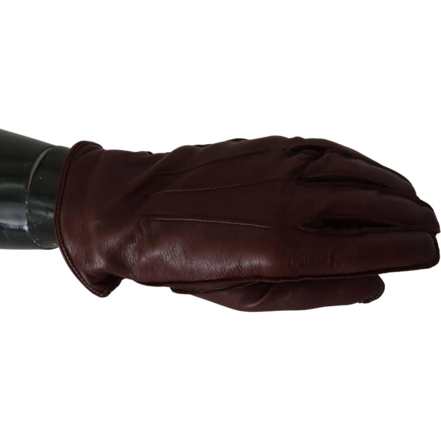 Dolce & Gabbana Elegant Maroon Wrist-Length Lambskin Gloves