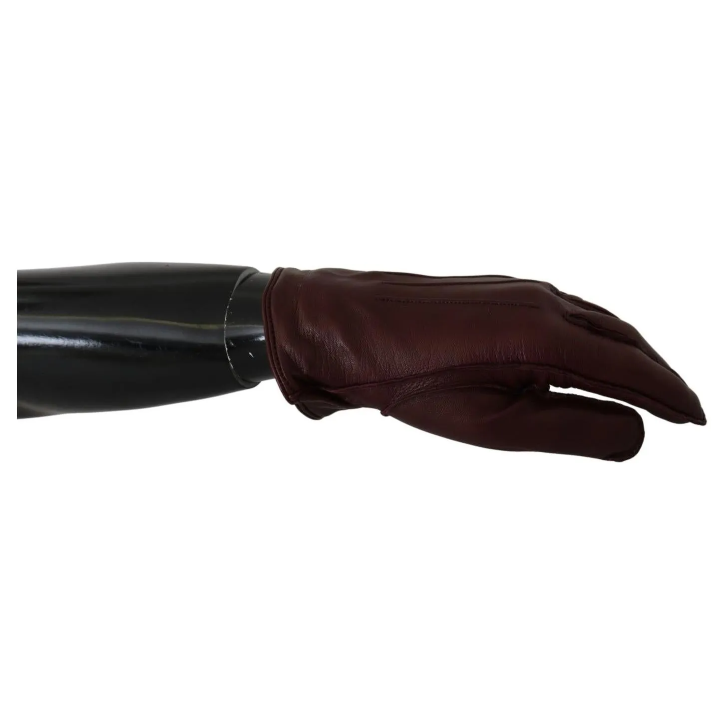 Dolce & Gabbana Elegant Maroon Wrist-Length Lambskin Gloves