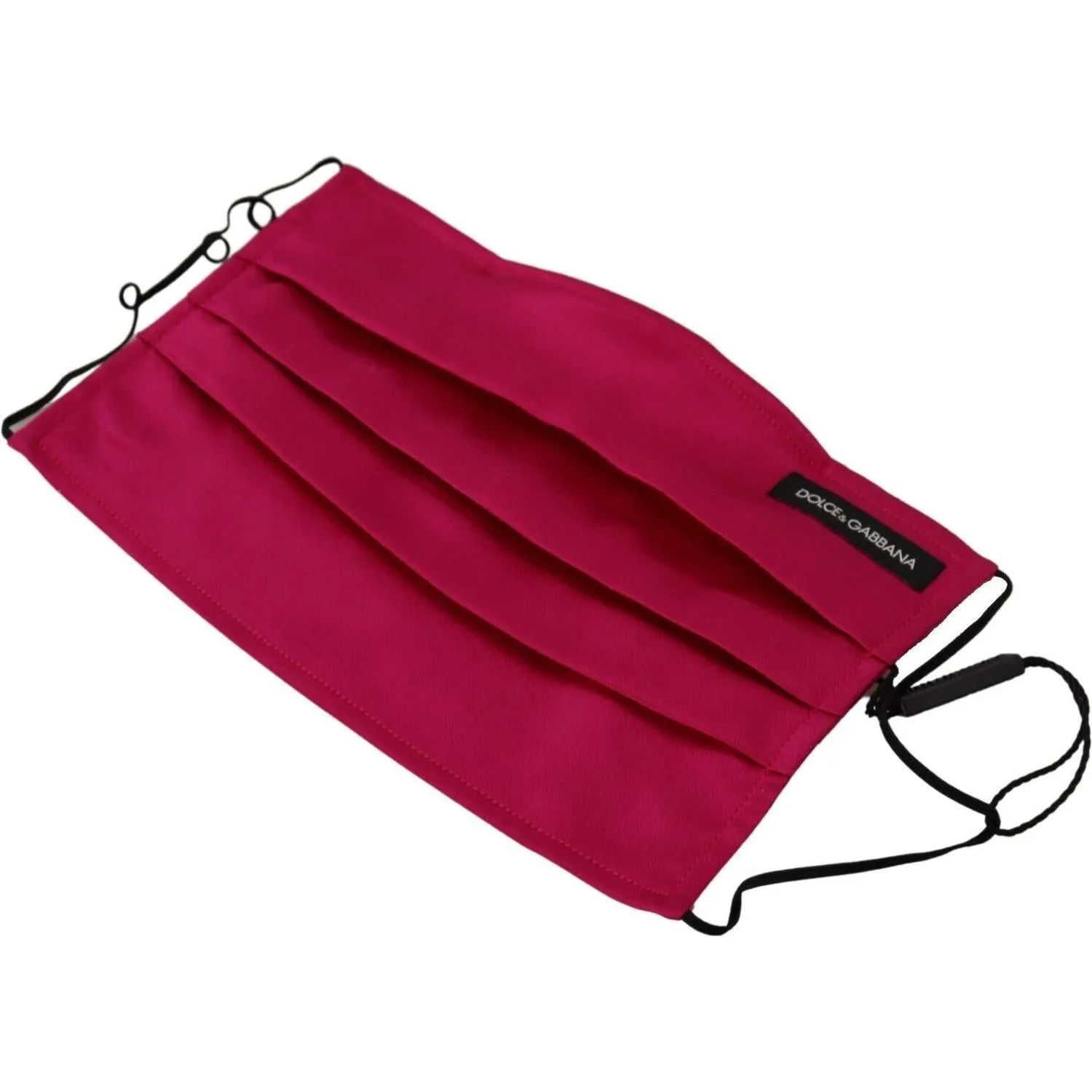 Dolce & Gabbana Elegant Silk Pleated Maroon Face Mask
