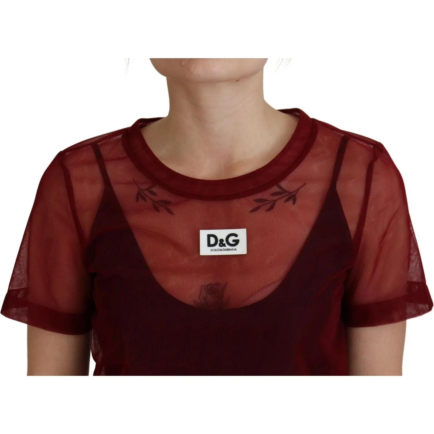 Dolce & Gabbana Maroon Mini Shift Dress - Italian Elegance
