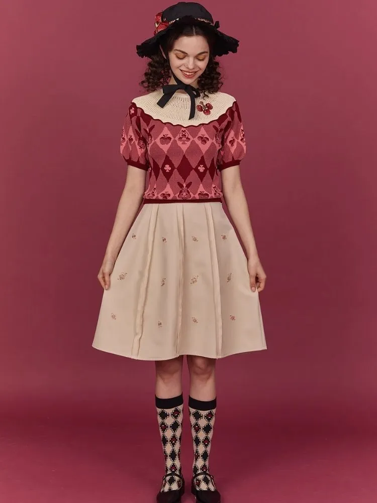 Embroidered Detachable Back Dress【s0000006929】