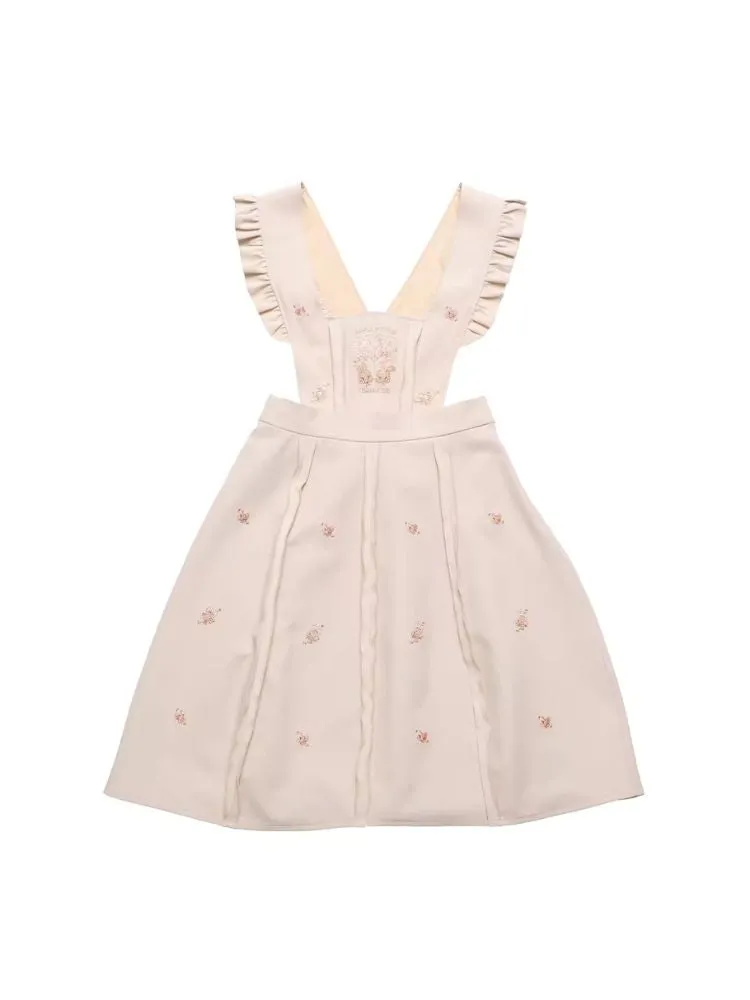 Embroidered Detachable Back Dress【s0000006929】