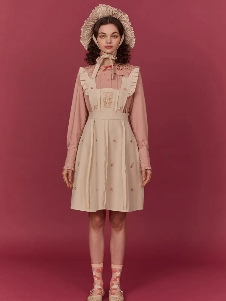 Embroidered Detachable Back Dress【s0000006929】