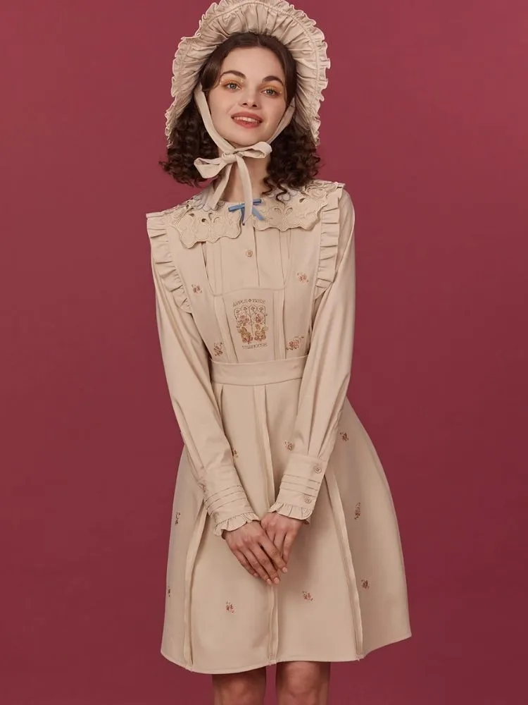 Embroidered Detachable Back Dress【s0000006929】