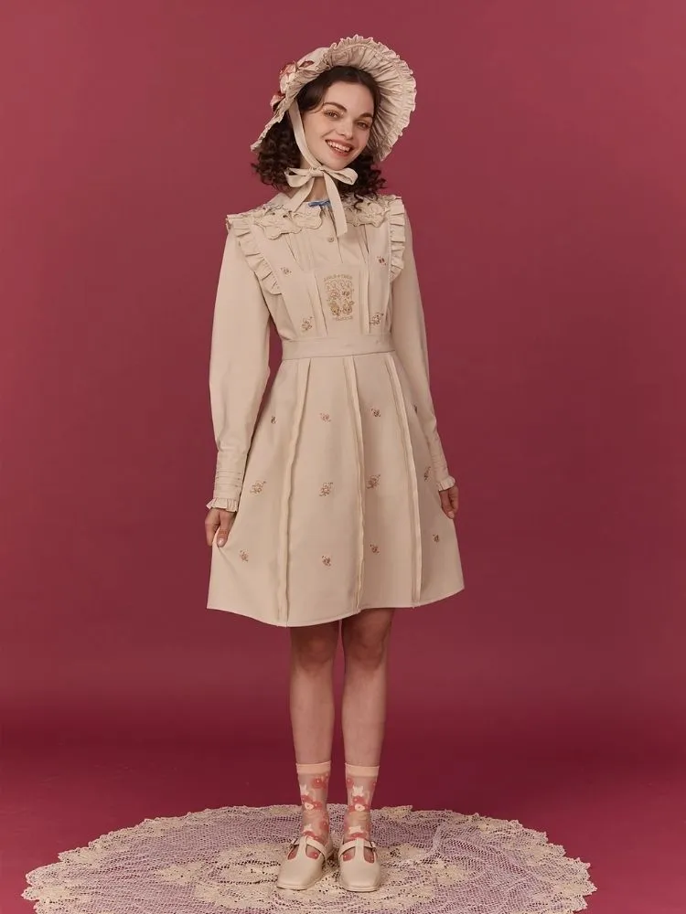 Embroidered Detachable Back Dress【s0000006929】