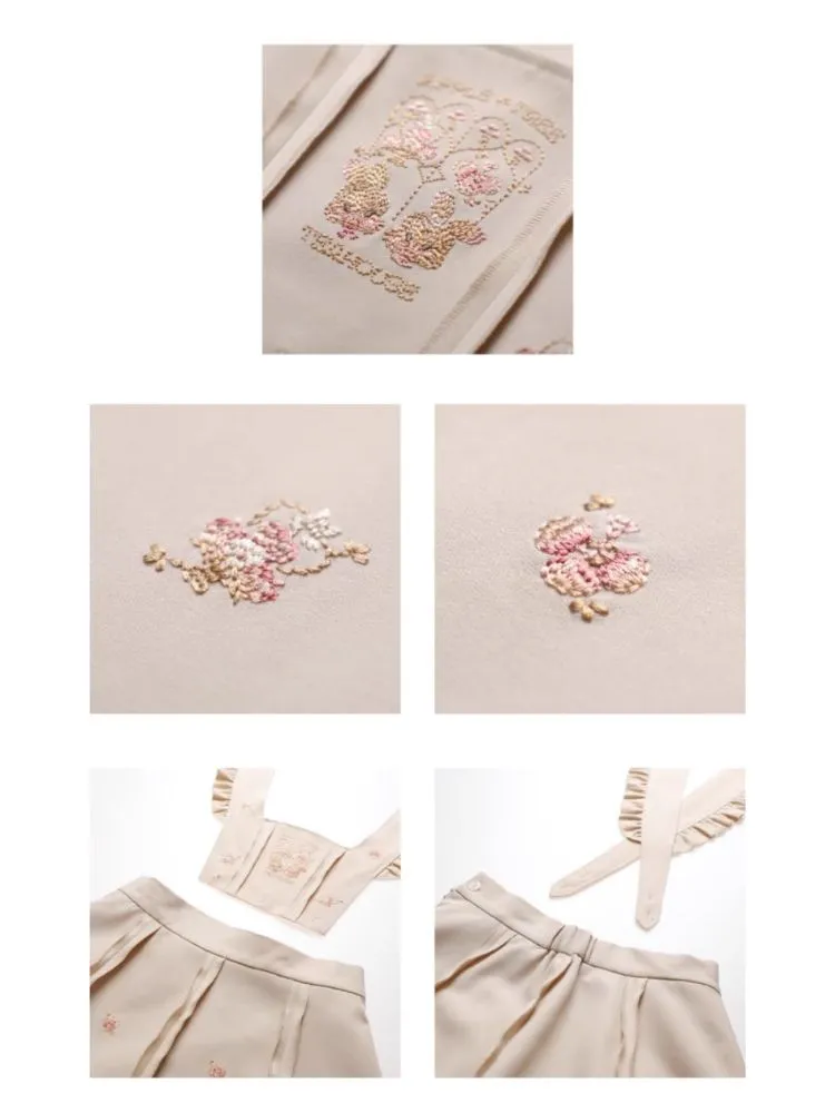 Embroidered Detachable Back Dress【s0000006929】