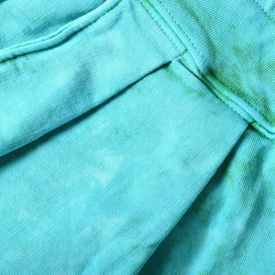 French Terry Pleated Shorts - Tie Dye Green   Mineral