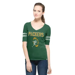 Green Bay Packers Pine Women's Flanker Stripe Tee