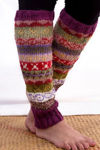 Handknit Purple Woolen Leg warmers