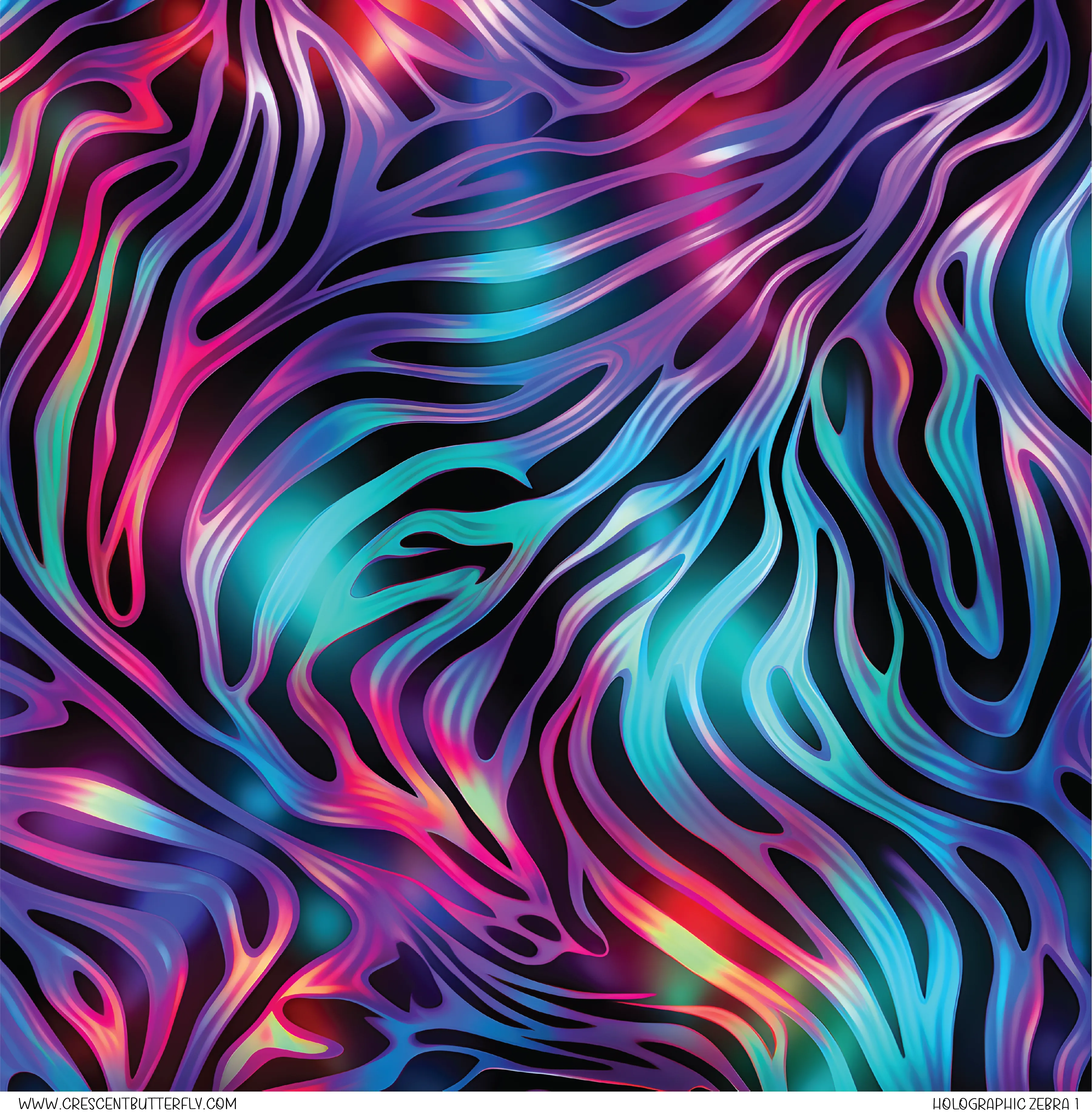 Holographic Zebra 1 Printed Vinyl Sheet/Wrap