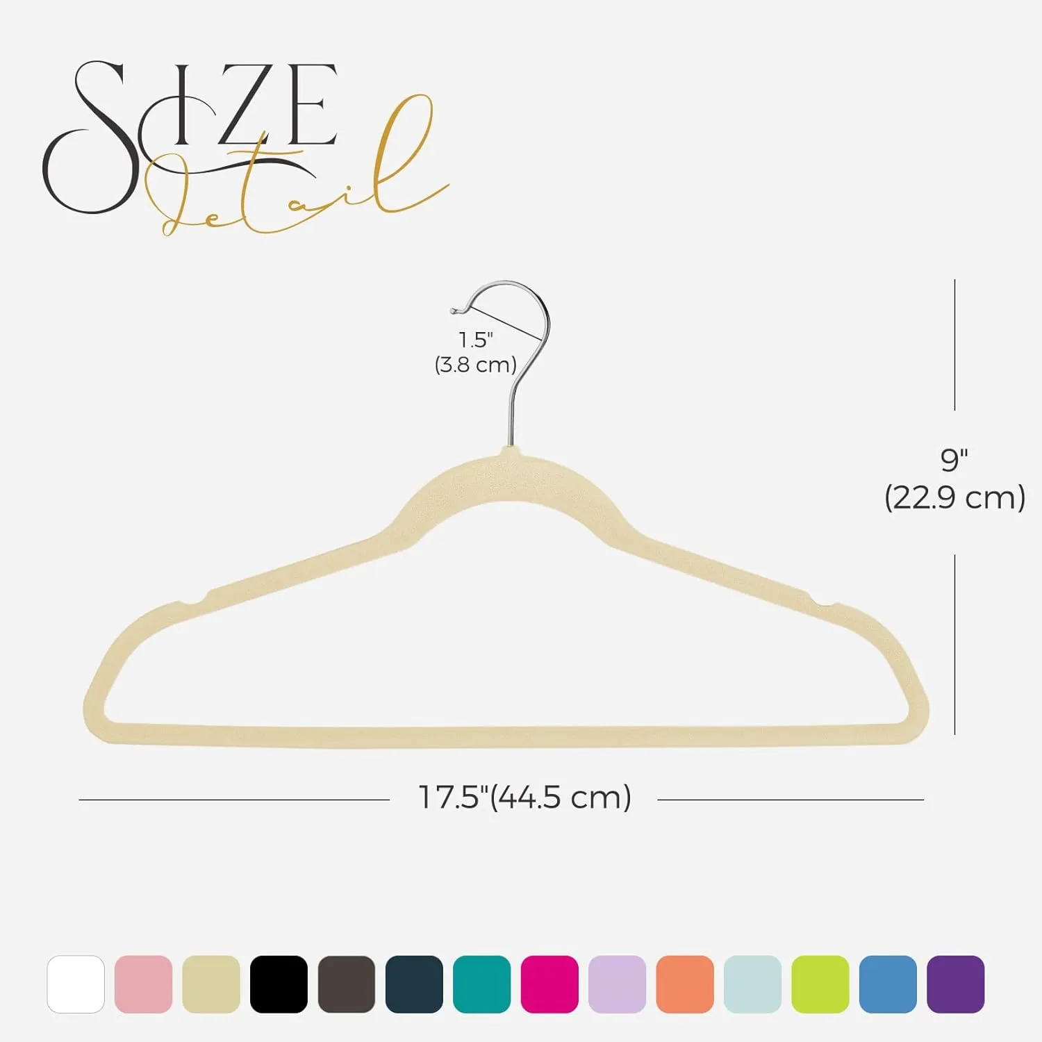 HOUSE DAY 17.5 Inch Silver Hook Velvet Hangers 60 Pack