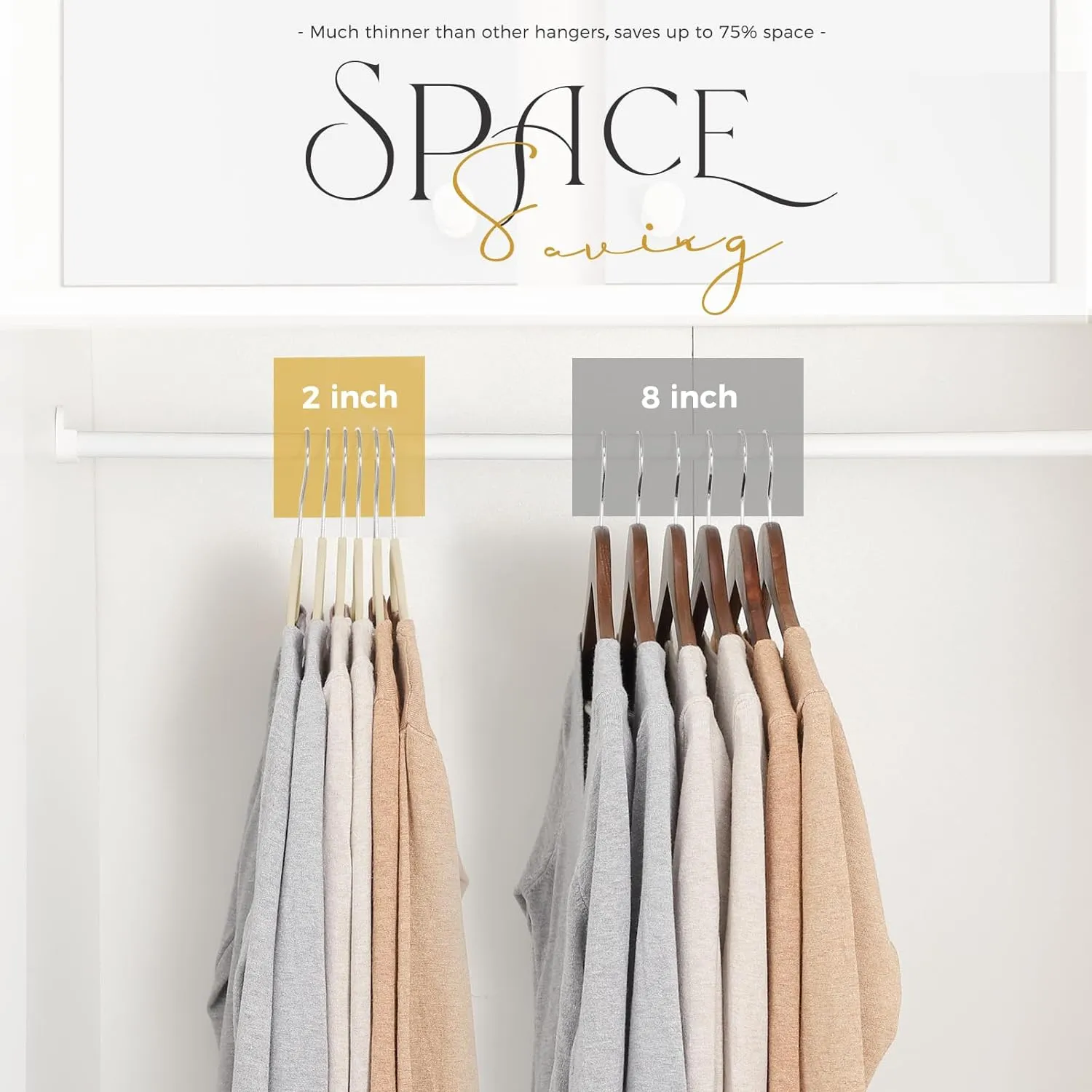 HOUSE DAY 17.5 Inch Silver Hook Velvet Hangers 60 Pack